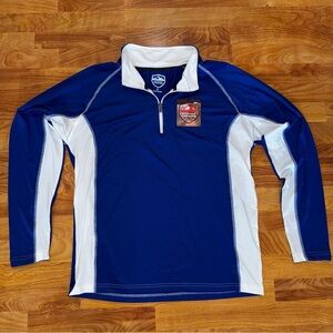 NWT Men’s Size Medium 1/4 Zip Blue/White Lightweight Jacket Mountain Expeditions